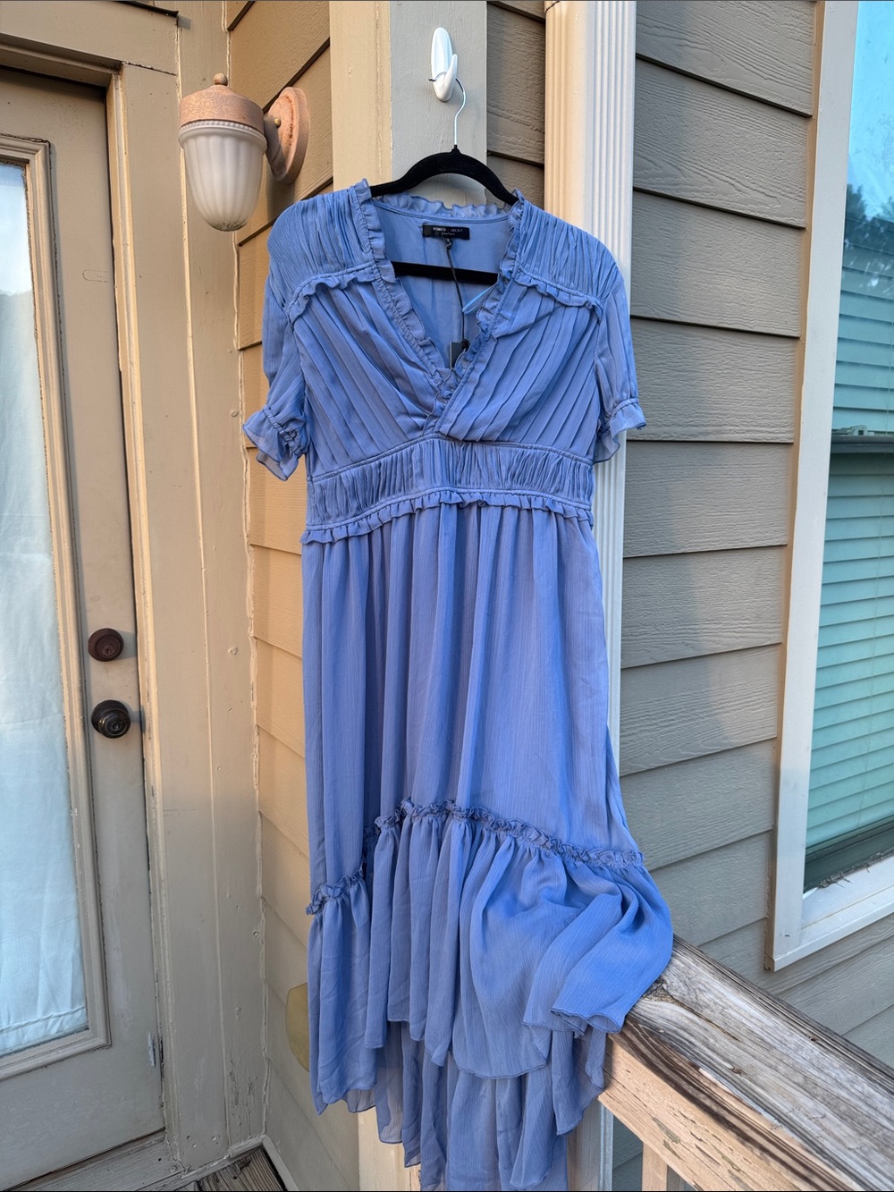 Romeo & Juliet Couture Dusty blue ruffle Dress